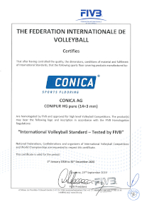 Certifikát FIVB